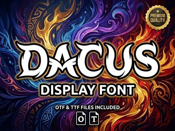 Dacus: The Edgy Display Font for Unyielding Brand Power