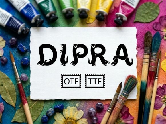 Dipra: A Playful Ferret-Infused Display Font for Creative Branding