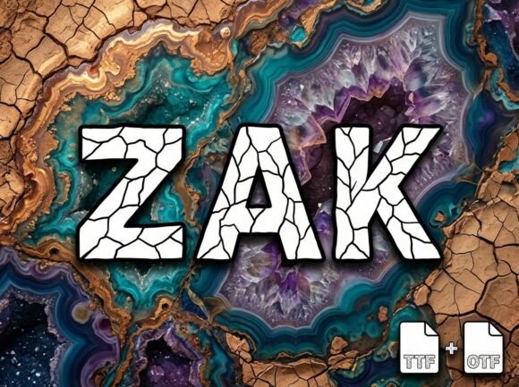 Zak: The Cracked Earth Display Font for Rugged Branding